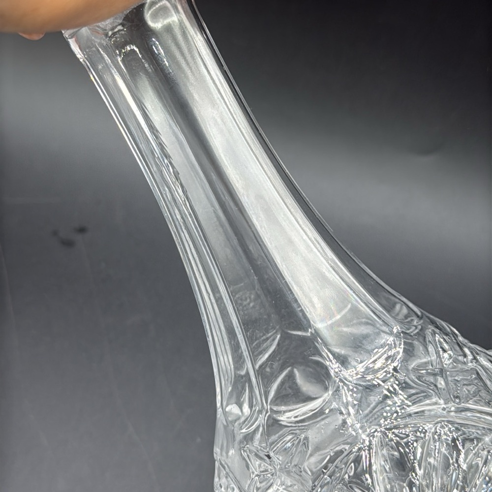 Vintage Etched Bohemian Crystal Decanter 12 Inch Glass With Stopper‎ - Picture 12 of 13